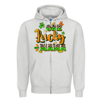 Dove Grey One lucky Mama St. Patrick's Day Zipper Hoodie - CowGirlArtShop