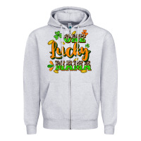 Heather Grey One lucky Mama St. Patrick's Day Zipper Hoodie - CowGirlArtShop
