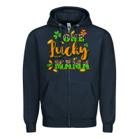 Navy One lucky Mama St. Patrick's Day Zipper Hoodie - CowGirlArtShop