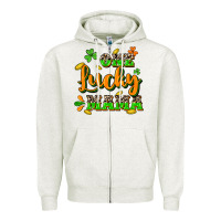 Oatmeal Heather One lucky Mama St. Patrick's Day Zipper Hoodie - CowGirlArtShop