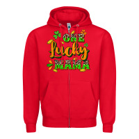 Red One lucky Mama St. Patrick's Day Zipper Hoodie - CowGirlArtShop