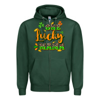 Sports Green One lucky Mama St. Patrick's Day Zipper Hoodie - CowGirlArtShop