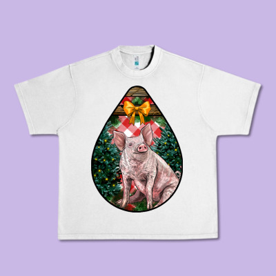 Christmas Pig Urban Heavy Tee Designed By Lillyallendesigns