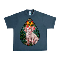 Midnight Navy christmas pig Urban Heavy Tee - LillyAllenDesigns