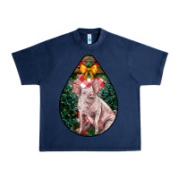Navy christmas pig Urban Heavy Tee - LillyAllenDesigns