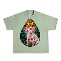 Oil Green christmas pig Urban Heavy Tee - LillyAllenDesigns