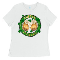 White cheers fckers Ladies Tee - MaliasSmallBusiness