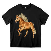 Black Haflinger Horse Heavy Core Tee - LillyAllenDesigns