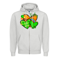 Dove Grey St. Patrick's Day hearts St. Patricks day Zipper Hoodie - HowdyJamesFarm
