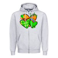 Heather Grey St. Patrick's Day hearts St. Patricks day Zipper Hoodie - HowdyJamesFarm