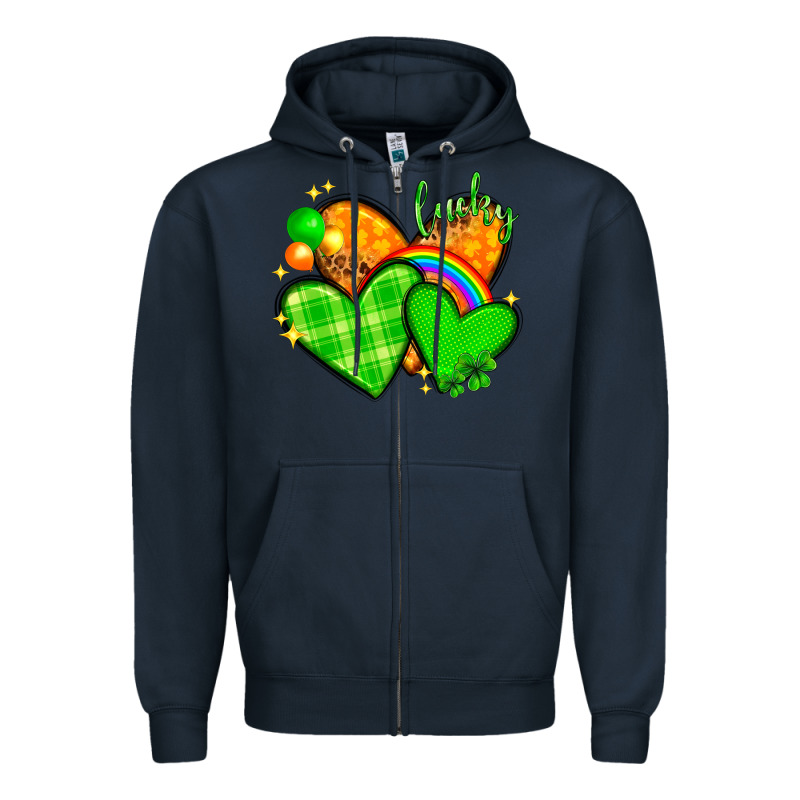St. Patrick's Day Hearts St. Patricks Day Zipper Hoodie by HowdyJamesFarm | Teevron