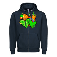 Navy St. Patrick's Day hearts St. Patricks day Zipper Hoodie - HowdyJamesFarm