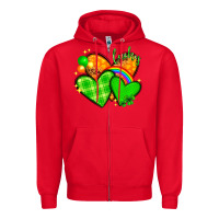 Red St. Patrick's Day hearts St. Patricks day Zipper Hoodie - HowdyJamesFarm