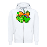 White St. Patrick's Day hearts St. Patricks day Zipper Hoodie - HowdyJamesFarm