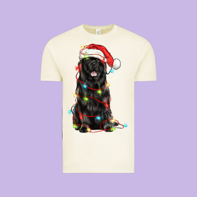 Christmas Newfoundland Dog Vintage Tee Designed By Lillyallendesigns