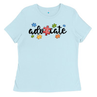 Baby Blue advocate autism Ladies Tee - MaliasSmallBusiness