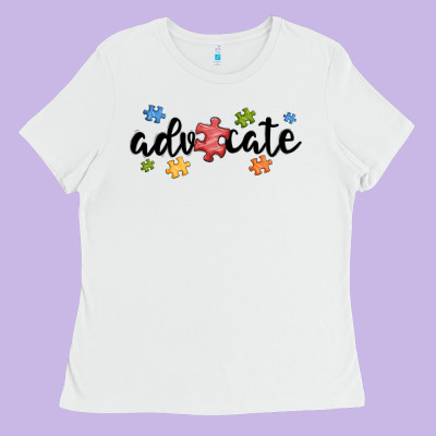 Advocate Autism Ladies Tee Designed By Maliassmallbusiness