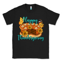Black Happy Thanksgiving Pumpkin Pie Classic Tee - LillyAllenDesigns
