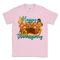 Bubblegum Pink Happy Thanksgiving Pumpkin Pie Classic Tee - LillyAllenDesigns