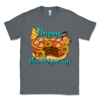 Charcoal Heather Happy Thanksgiving Pumpkin Pie Classic Tee - LillyAllenDesigns