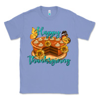 Colony Blue Happy Thanksgiving Pumpkin Pie Classic Tee - LillyAllenDesigns