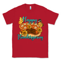 Red Happy Thanksgiving Pumpkin Pie Classic Tee - LillyAllenDesigns