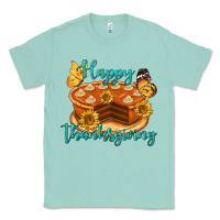 Seafoam Happy Thanksgiving Pumpkin Pie Classic Tee - LillyAllenDesigns