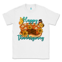 White Happy Thanksgiving Pumpkin Pie Classic Tee - LillyAllenDesigns