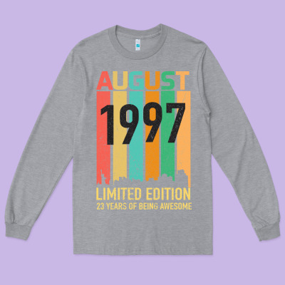 August 1997 23 Years Old 23rd Birthday Long Sleeve Tee Designed By Bettercallsaul