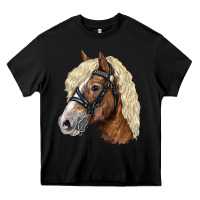 Black Haflinger Avelignese Horse Heavy Core Tee - LillyAllenDesigns