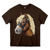 Chocolate Brown Haflinger Avelignese Horse Heavy Core Tee - LillyAllenDesigns