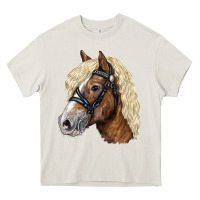Cream Haflinger Avelignese Horse Heavy Core Tee - LillyAllenDesigns