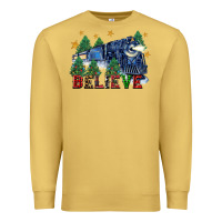 Antique Gold believe polar express christmas trees Premium Sweatshirt - FaDigitalArtStudio