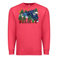 Cardinal believe polar express christmas trees Premium Sweatshirt - FaDigitalArtStudio