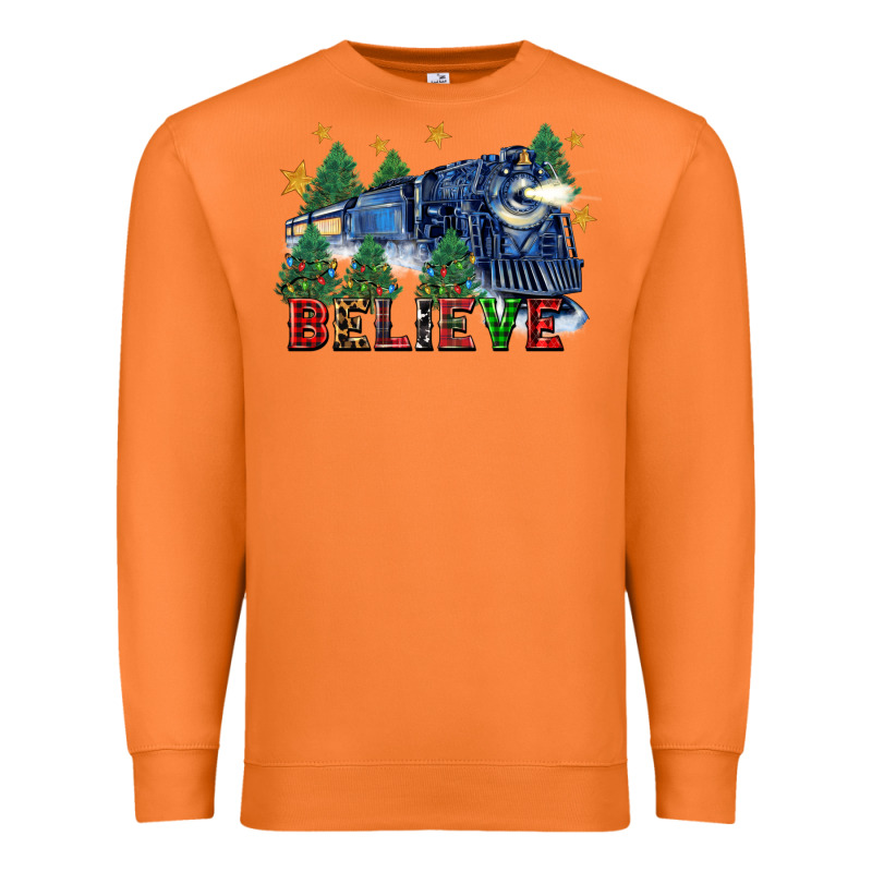 Believe Polar Express Christmas Trees Premium Sweatshirt by FaDigitalArtStudio | Teevron
