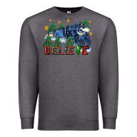 Charcoal Heather believe polar express christmas trees Premium Sweatshirt - FaDigitalArtStudio