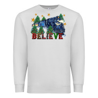 Dove Grey believe polar express christmas trees Premium Sweatshirt - FaDigitalArtStudio