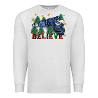Oatmeal Heather believe polar express christmas trees Premium Sweatshirt - FaDigitalArtStudio