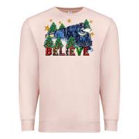 Pale Pink believe polar express christmas trees Premium Sweatshirt - FaDigitalArtStudio