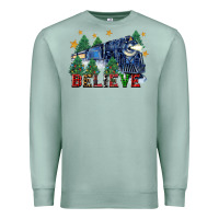 Seafoam believe polar express christmas trees Premium Sweatshirt - FaDigitalArtStudio