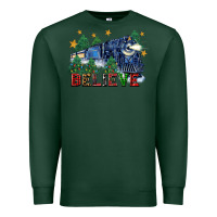 Sports Green believe polar express christmas trees Premium Sweatshirt - FaDigitalArtStudio