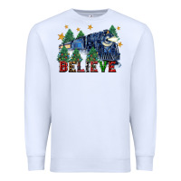 White believe polar express christmas trees Premium Sweatshirt - FaDigitalArtStudio