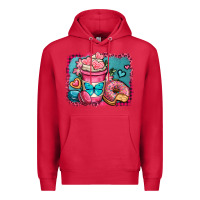 Cardinal valentines day coffee cup and sweets Premium Hoodie - OliviaCreatesArt
