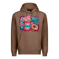 Chestnut valentines day coffee cup and sweets Premium Hoodie - OliviaCreatesArt