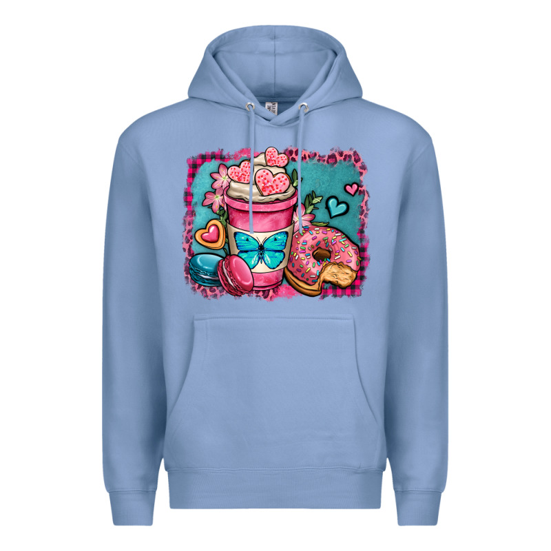 Valentines Day Coffee Cup And Sweets Premium Hoodie by OliviaCreatesArt | Teevron
