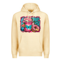 Pina Colada valentines day coffee cup and sweets Premium Hoodie - OliviaCreatesArt