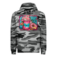 Slate Camo valentines day coffee cup and sweets Premium Hoodie - OliviaCreatesArt