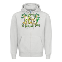 Dove Grey Happy St. Patrick's Day Tooth Dentist Zipper Hoodie - CowGirlArtShop