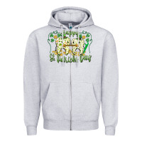Heather Grey Happy St. Patrick's Day Tooth Dentist Zipper Hoodie - CowGirlArtShop