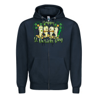 Navy Happy St. Patrick's Day Tooth Dentist Zipper Hoodie - CowGirlArtShop